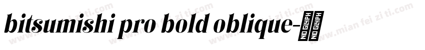 bitsumishi pro bold oblique字体转换